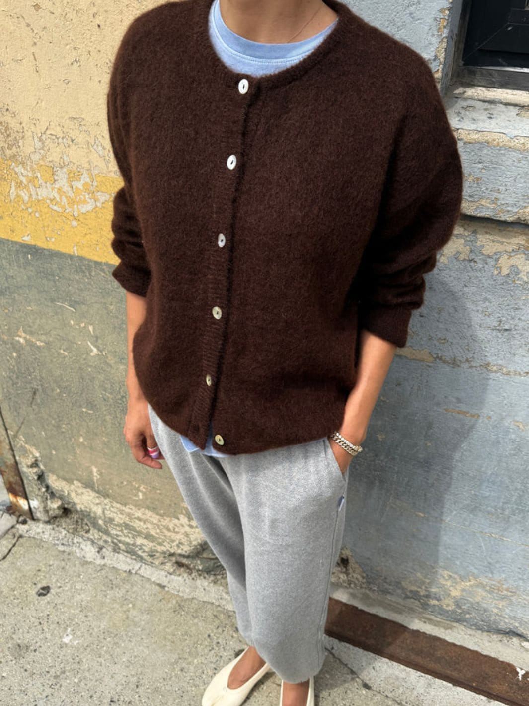 Leila Mohair Cardigan - Cocoa Bean - Image 2
