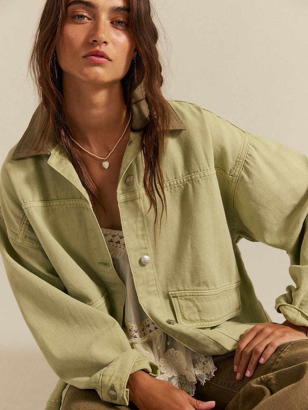 Lemon Denim Jacket - Washed Sage - Image 2