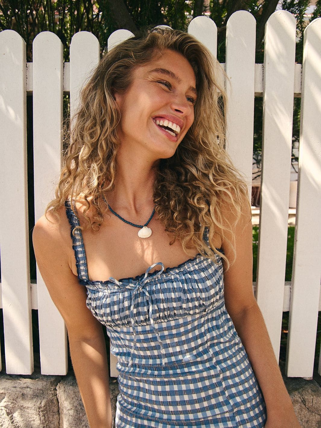 Lucinda Plaid Midi Dress - Indigo Combo - Image 3