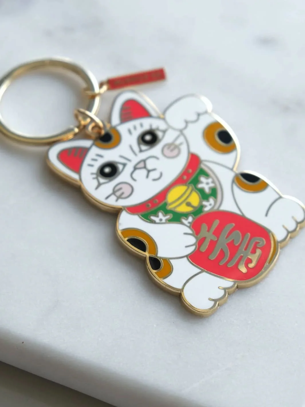 Maneki Neko Enamel Keychain - Image 2