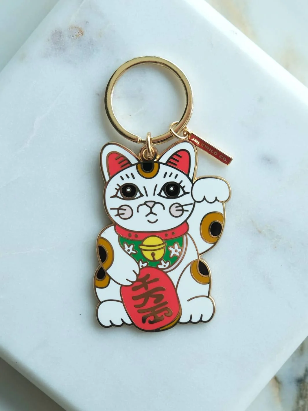 Maneki Neko Enamel Keychain - Image 3