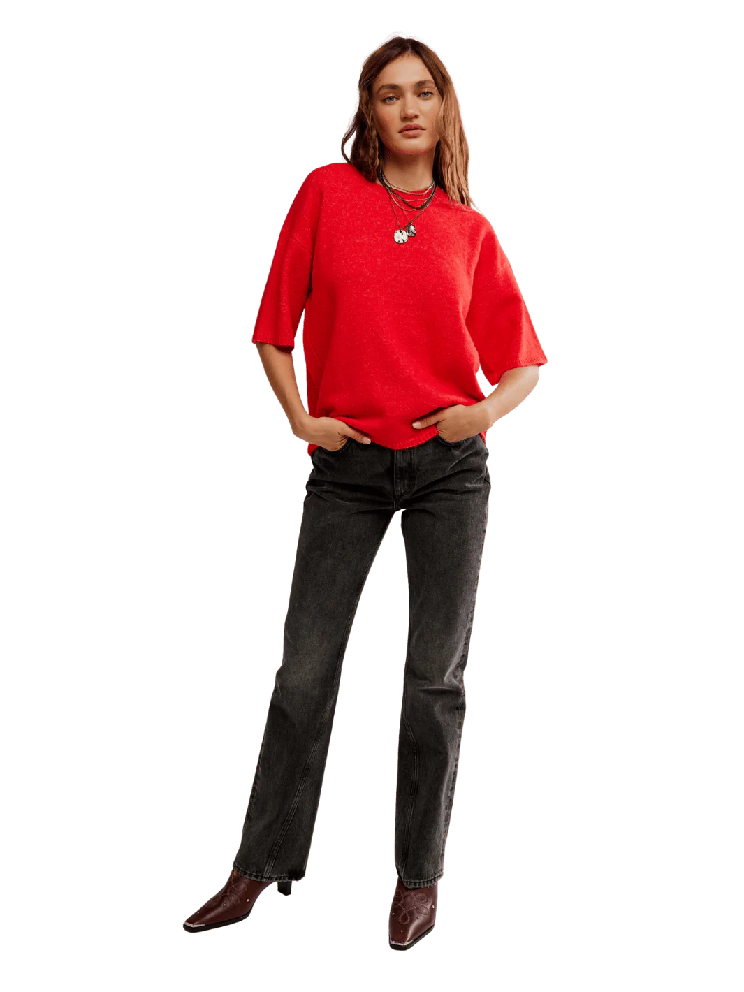 Margot SoftSpun Sweater Tee - Cherry Pop Melange