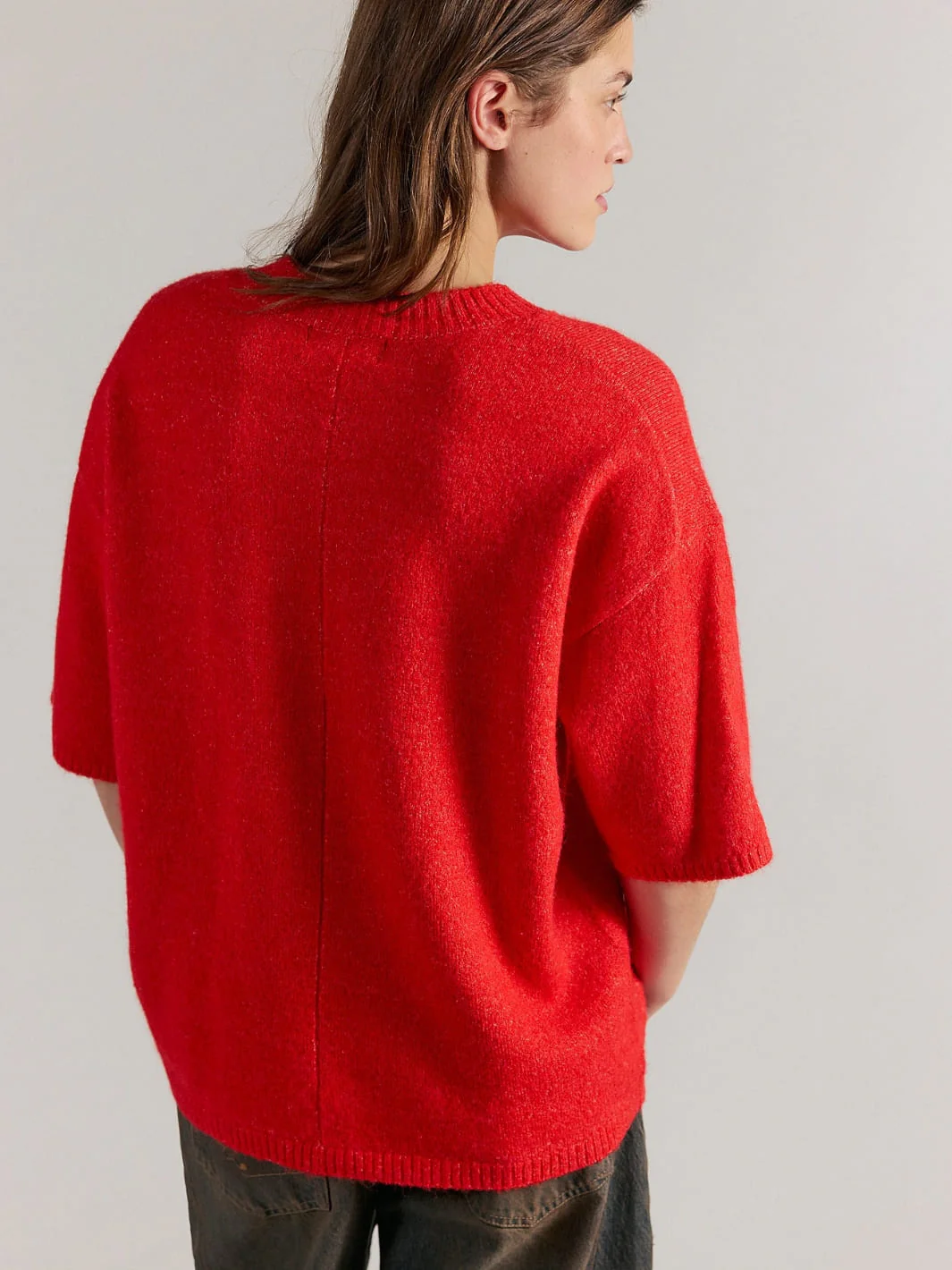 Margot SoftSpun Sweater Tee - Cherry Pop Melange - Image 3