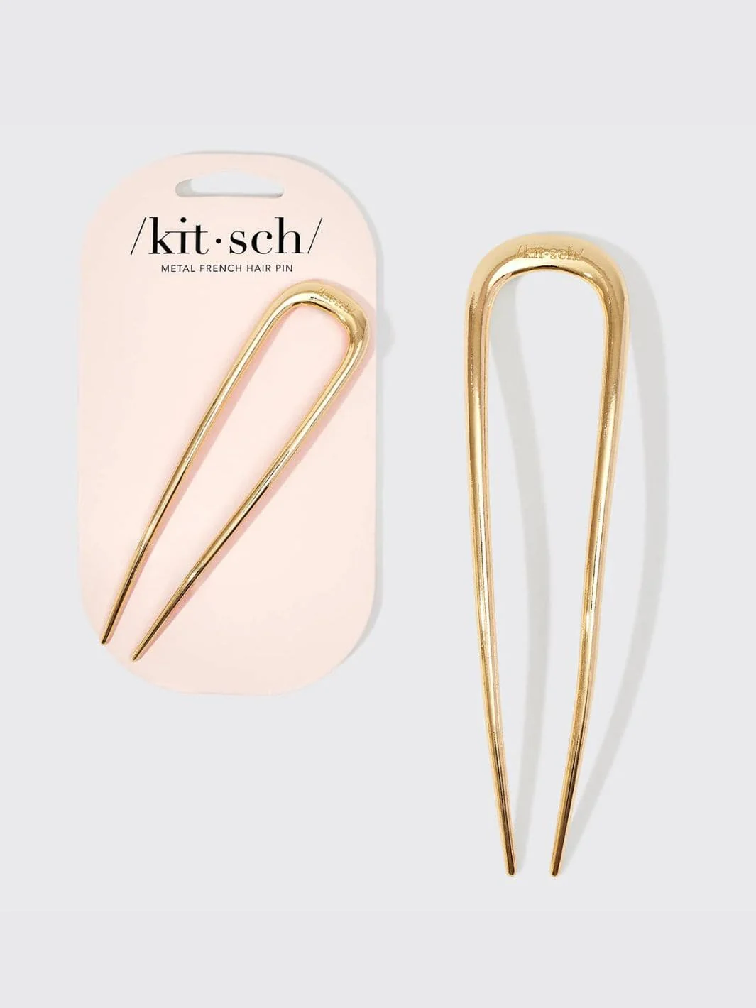 Metal French Hair Pin - Gold - Image 2