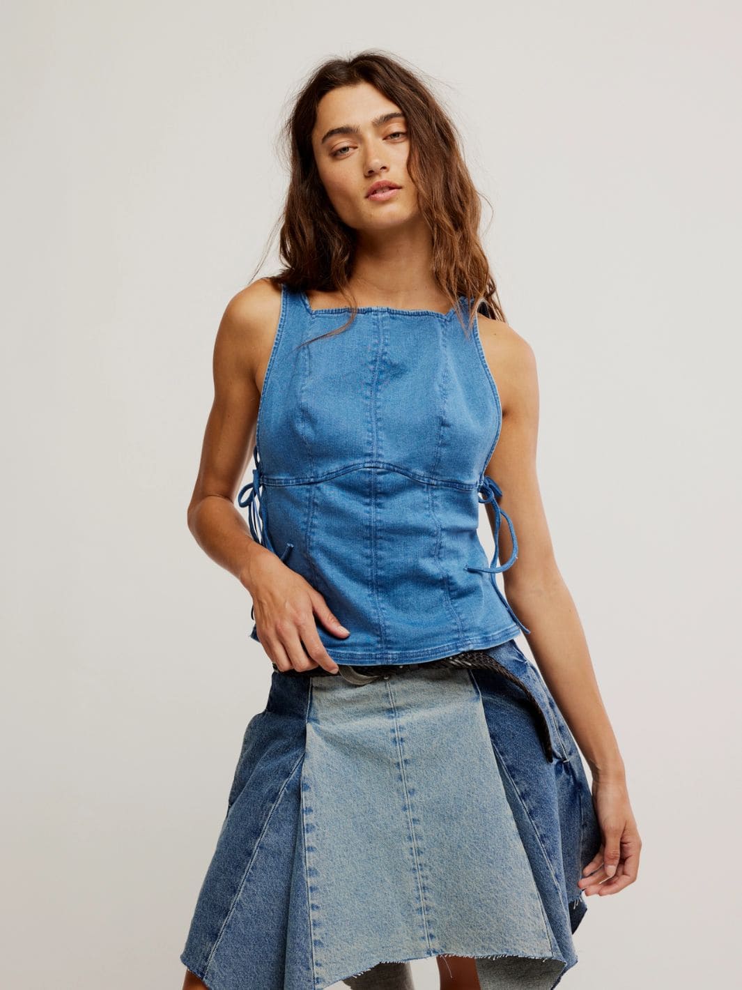 Not My Fault Corset - Denim Baby Blue - Image 4