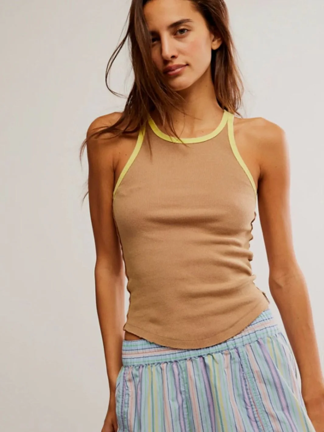 Only 1 Solid Ringer Tank - Praline Sunshine Combo - Image 6