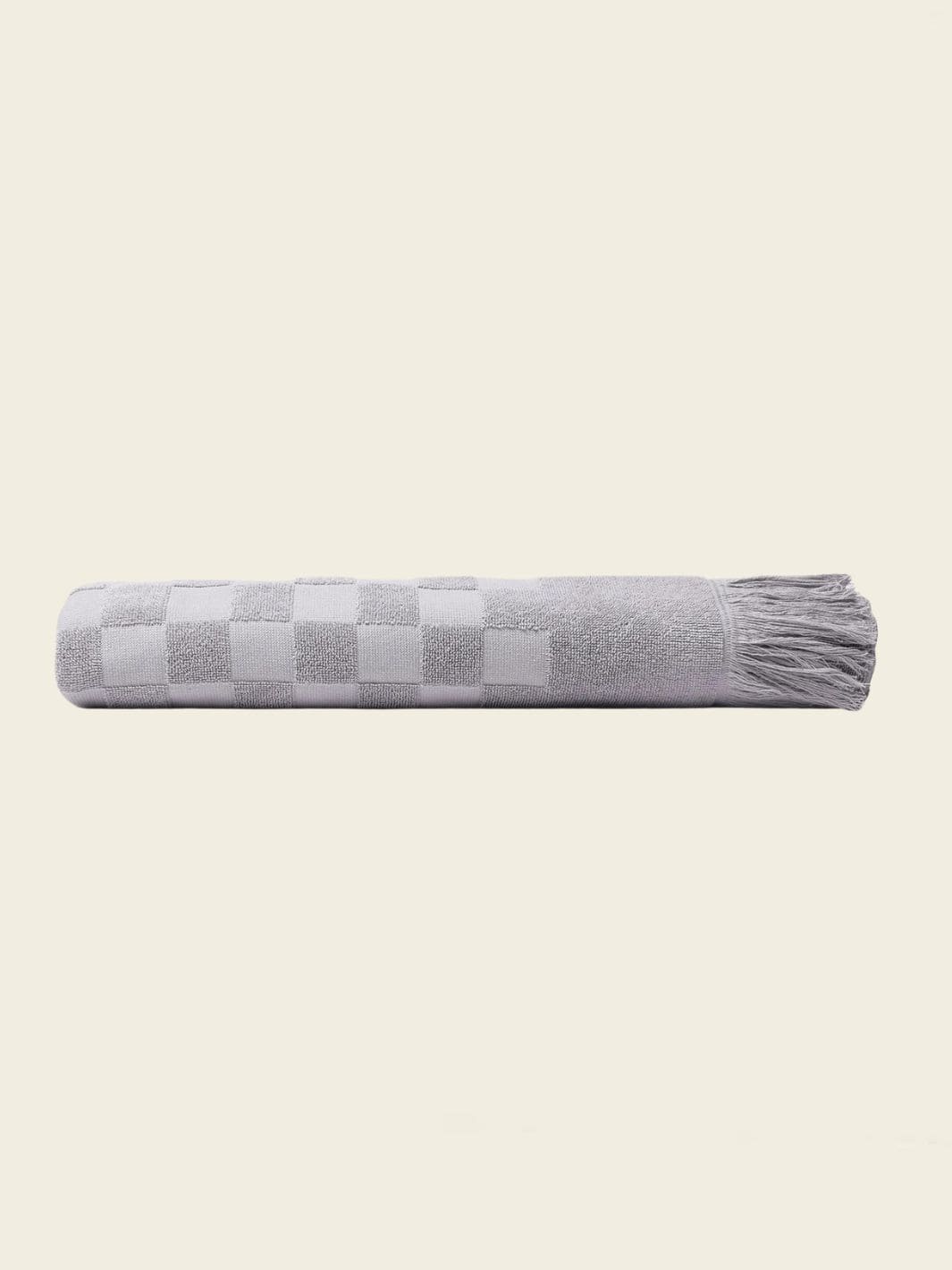 Organic Poolside Checkered Beach Towel - Pumice - Image 6