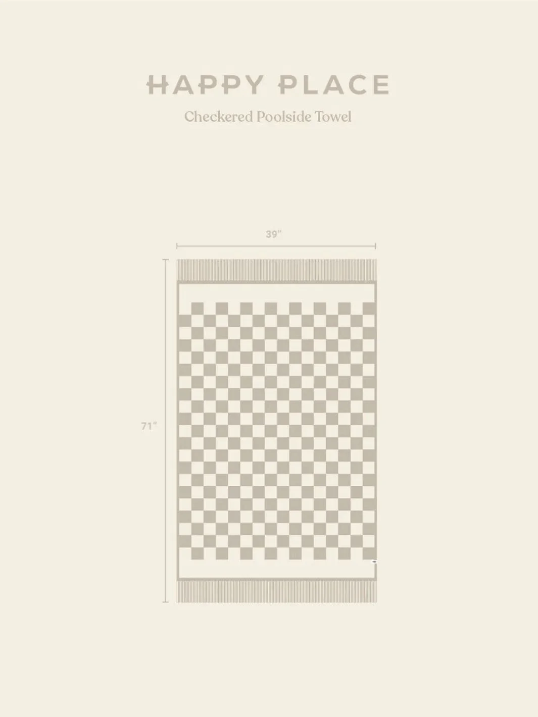 Organic Poolside Checkered Beach Towel - Pumice - Image 7