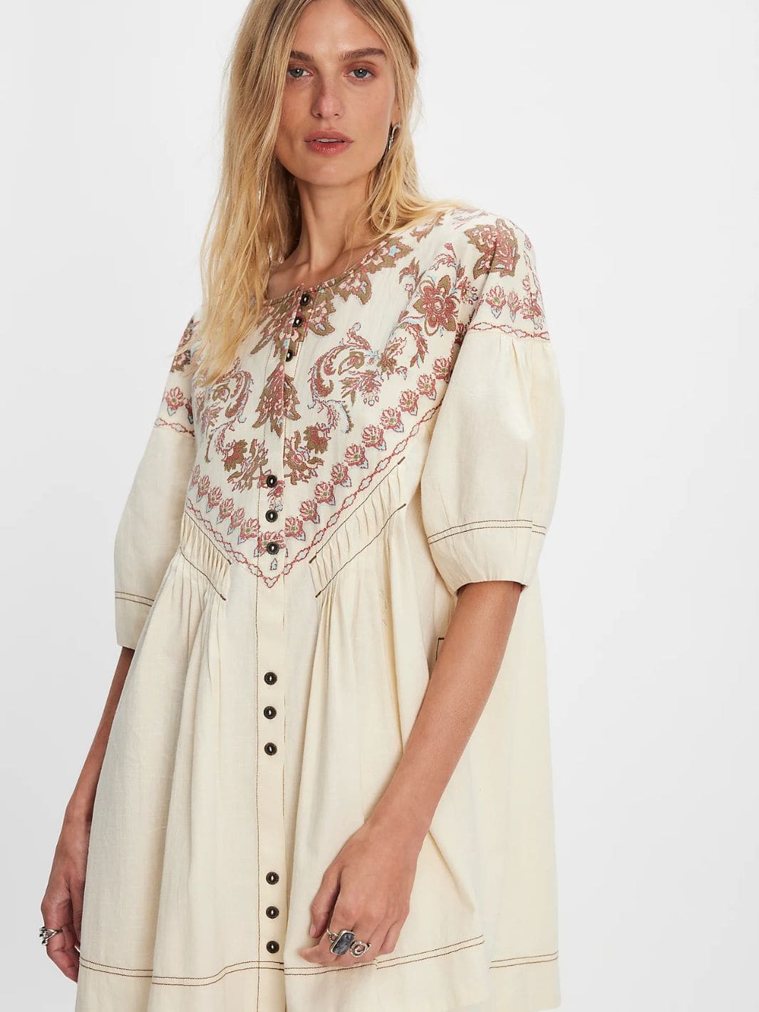 Orson Mini Dress - Ivory Combo - Image 3