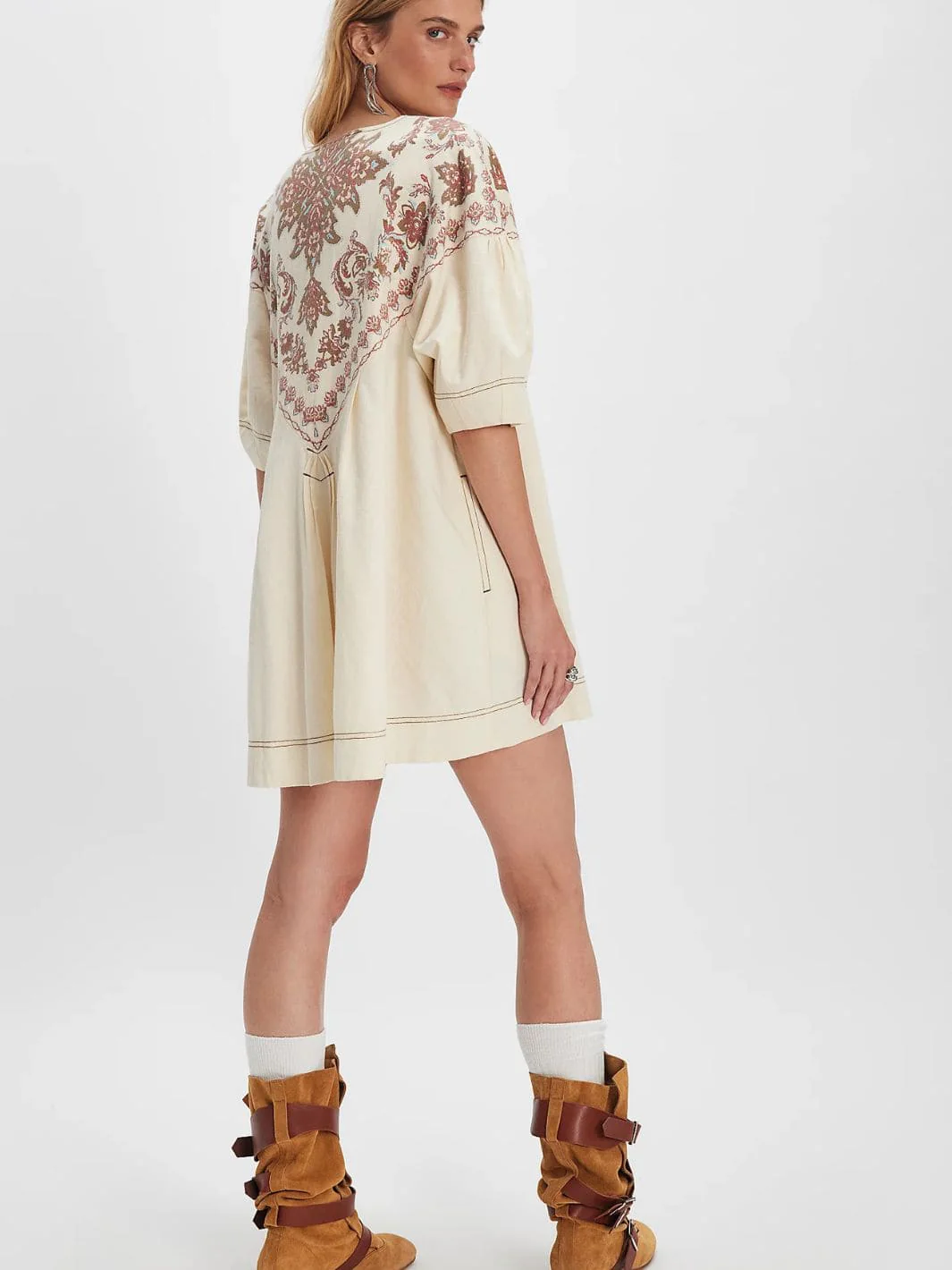 Orson Mini Dress - Ivory Combo - Image 4