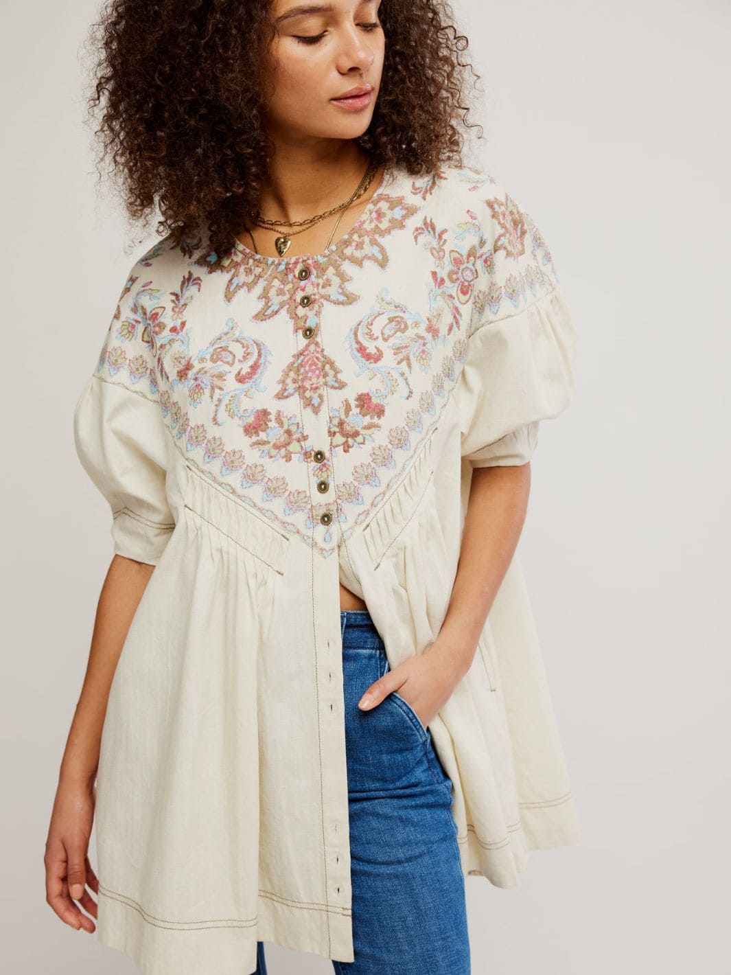 Orson Mini Dress - Ivory Combo - Image 5