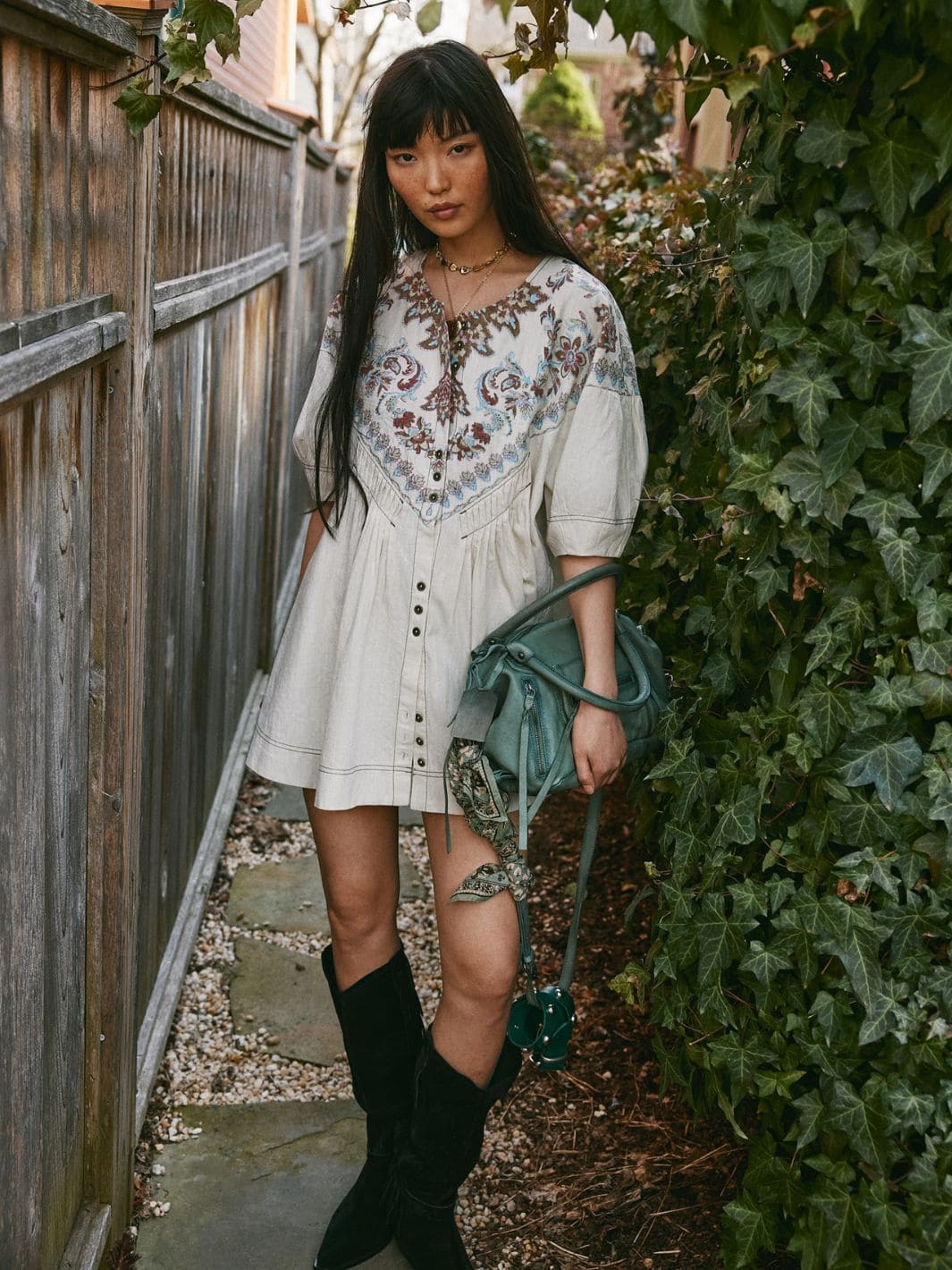 Orson Mini Dress - Ivory Combo - Image 7