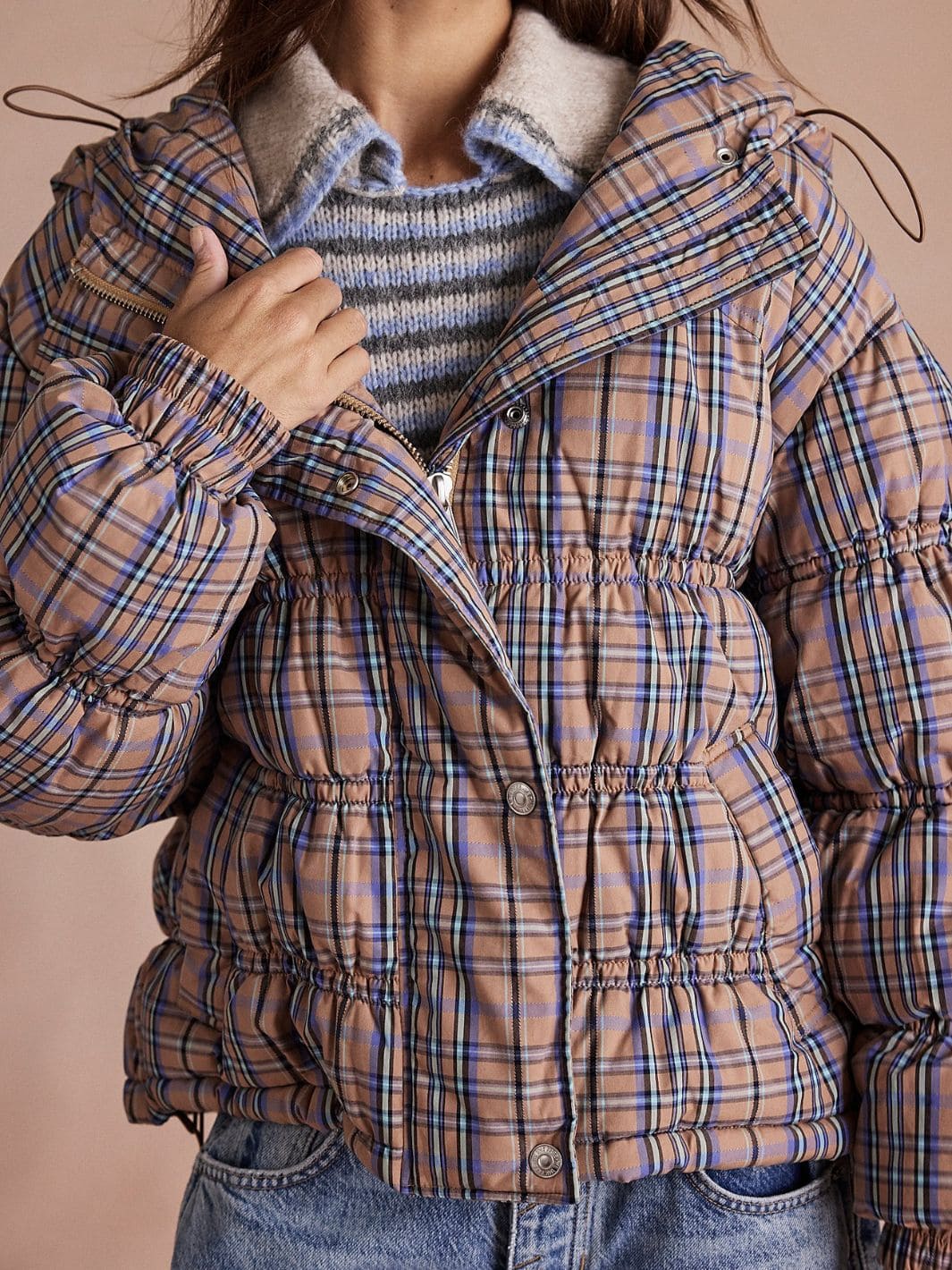 Party Of One Puffer Jacket - Tan Combo - Image 2