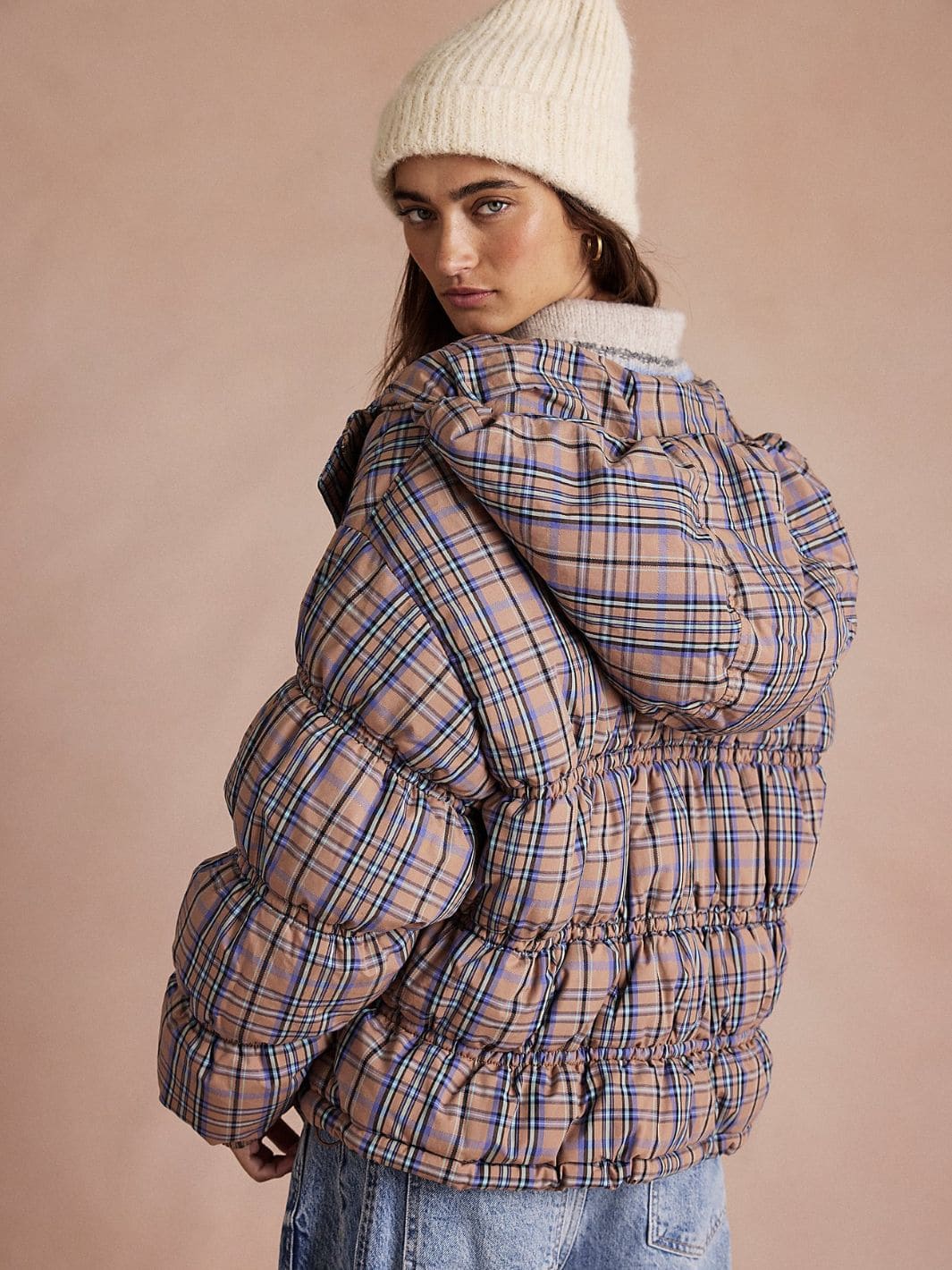 Party Of One Puffer Jacket - Tan Combo - Image 3