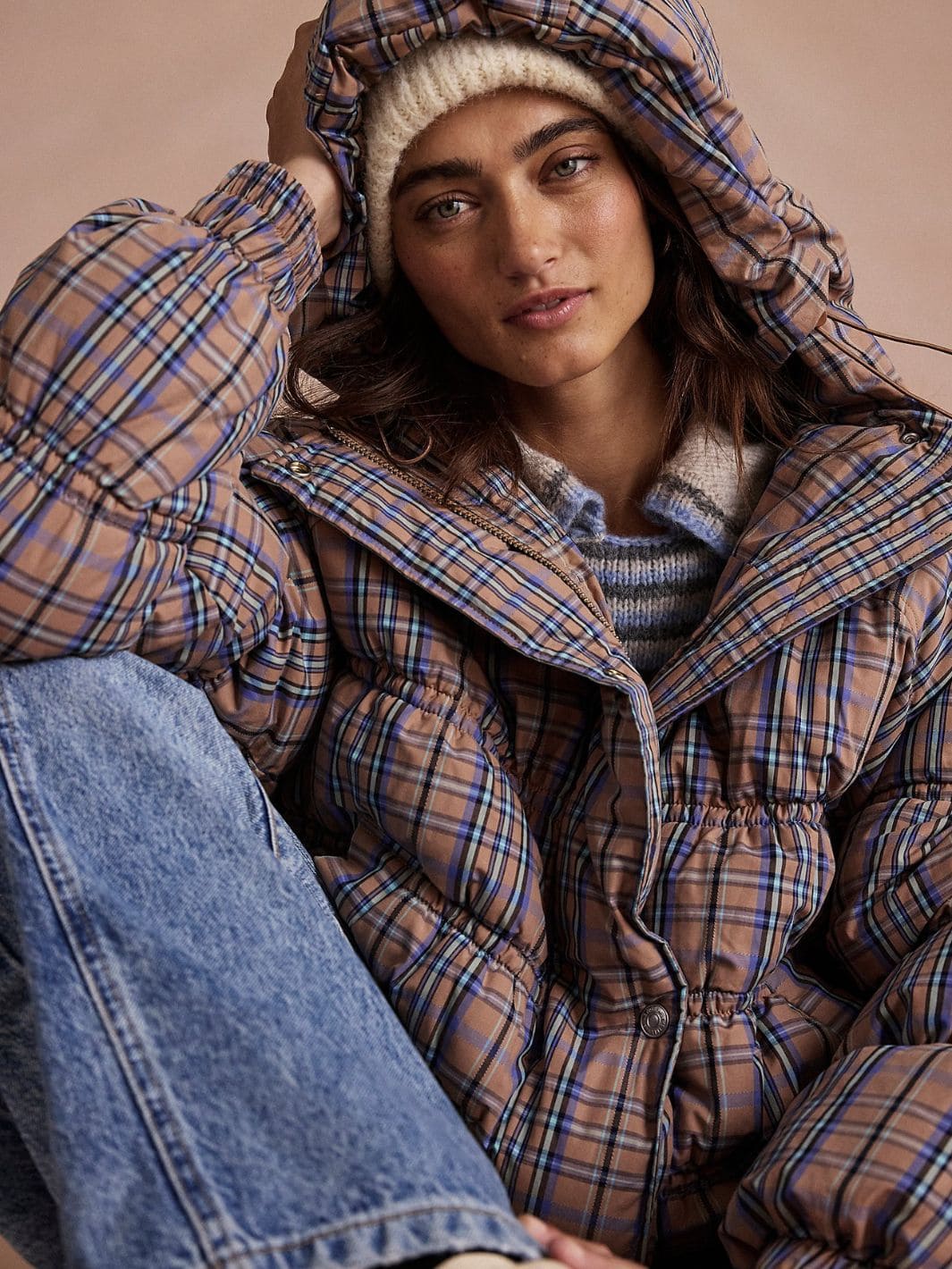 Party Of One Puffer Jacket - Tan Combo - Image 4