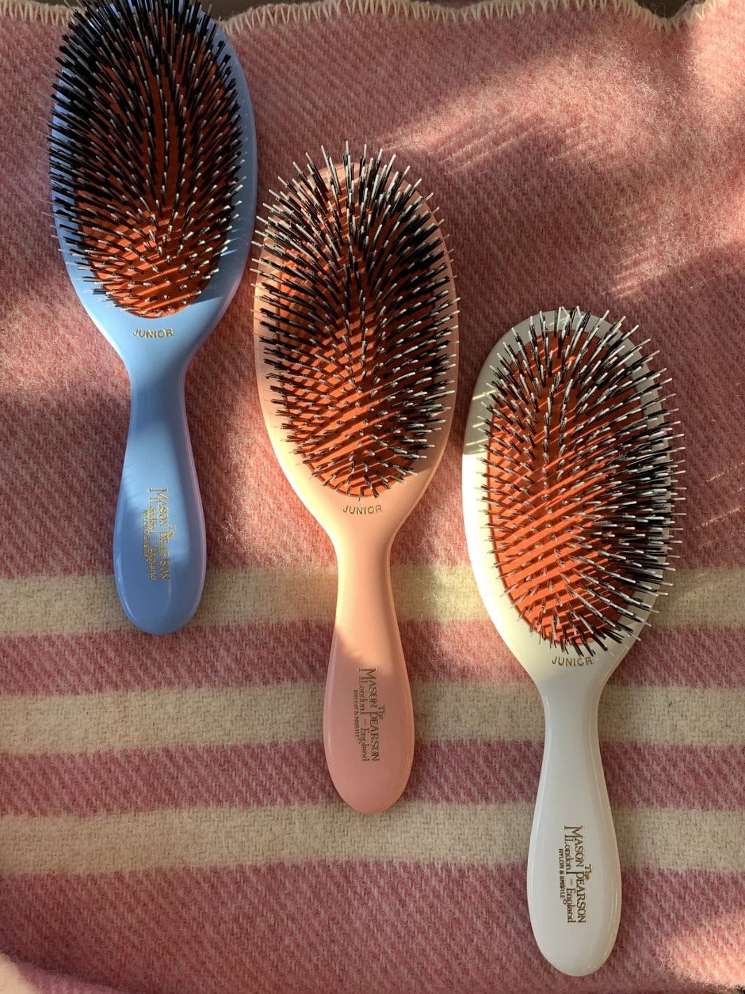 Pastel Pink Boar Bristle & Nylon Mix Mason Pearson Hair Brush - Image 4