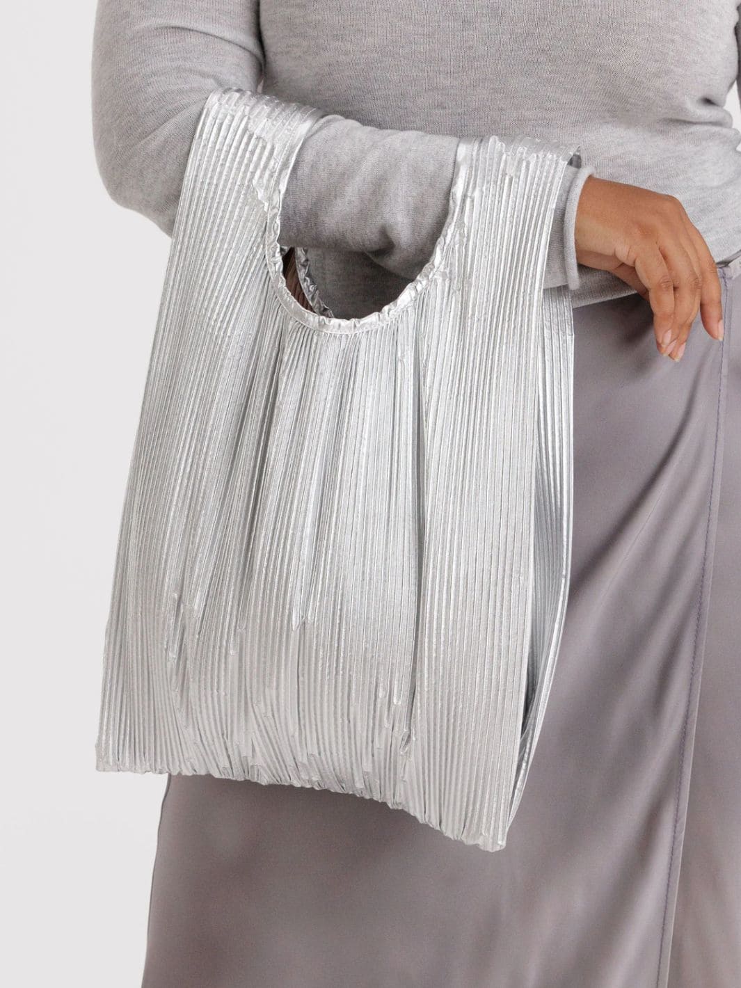 Pleated Baggu - Chrome Metallic - Image 2