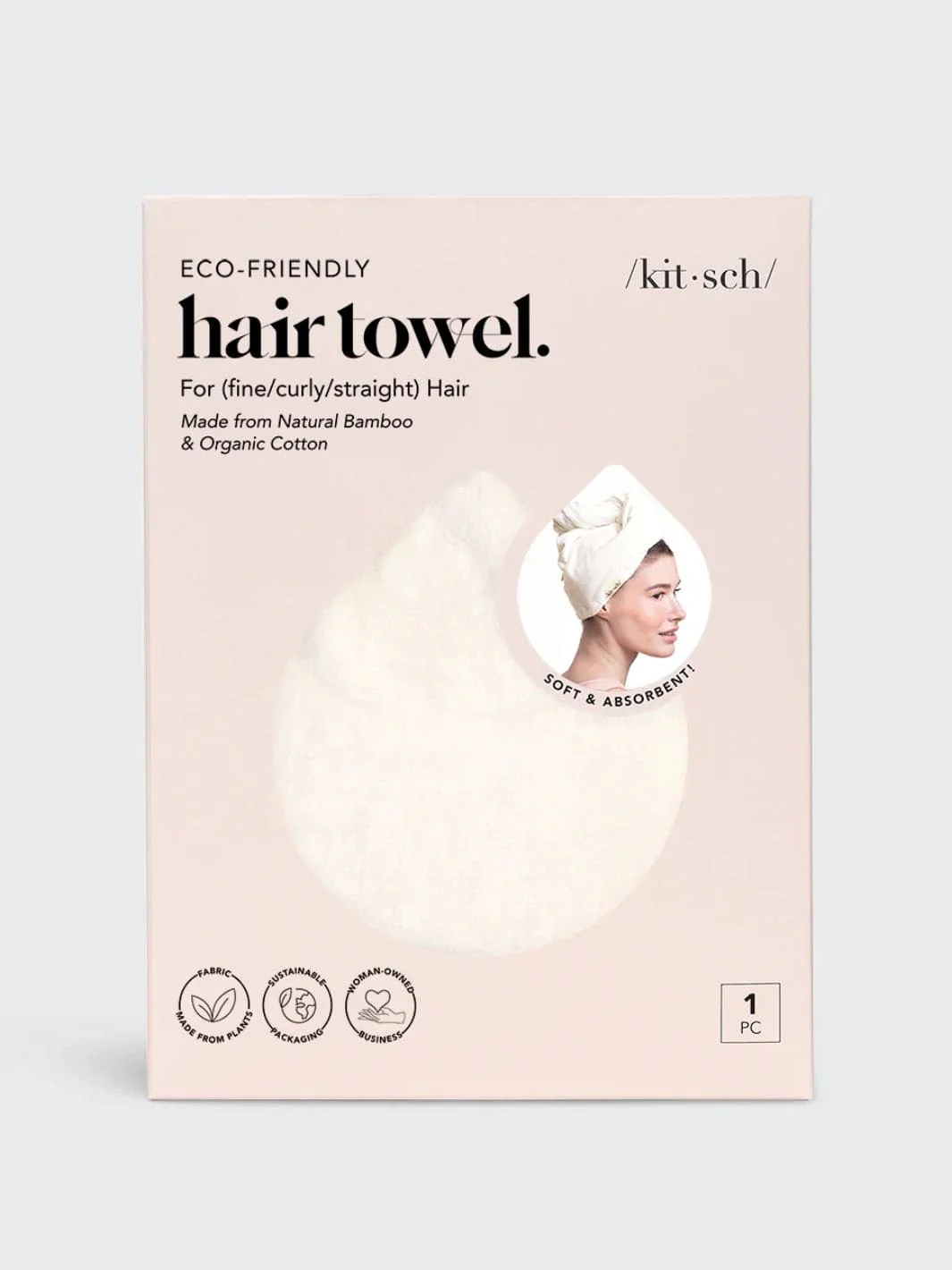Quick Dry Hair Towel - Ivory - Image 3