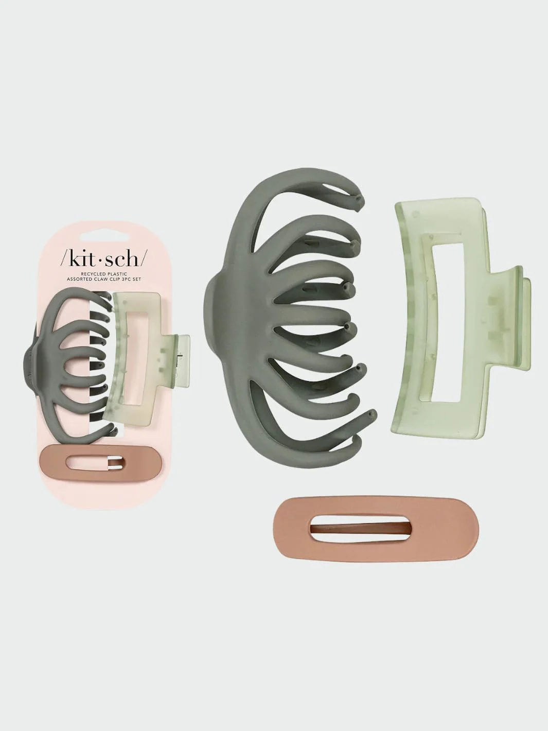 Recycled Plastic Assorted Claw Clip Set 3pc - Octopus - Image 3