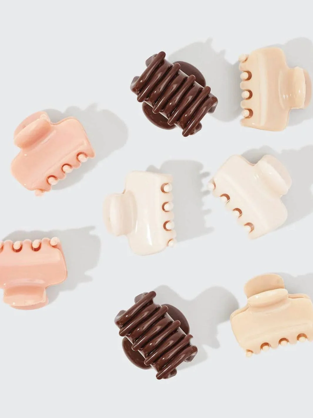 Recycled Plastic Mini Cloud Claw Clips 8pc Set - Rosewood - Image 3