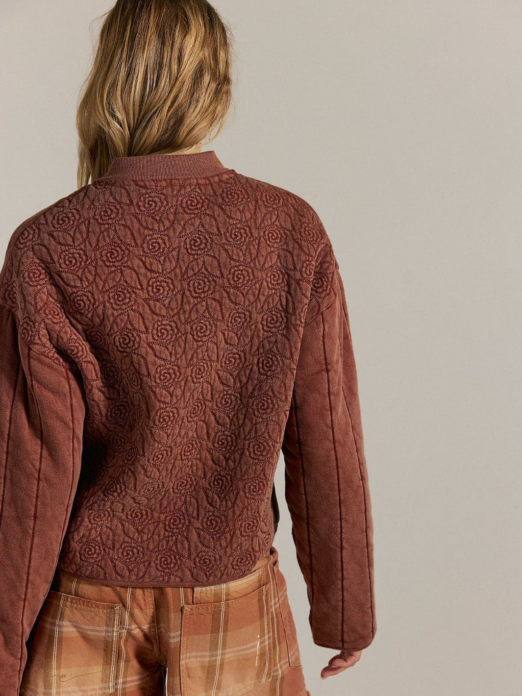 Rose Zip-Up Sweatshirt - Cinnamon Stick - Image 7