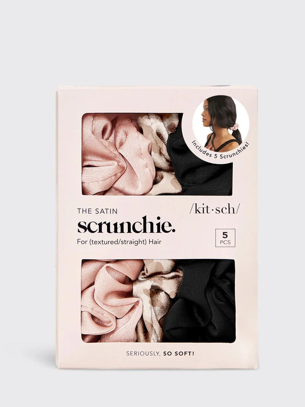 Satin Sleep Scrunchies 5pc - Assorted - Image 5