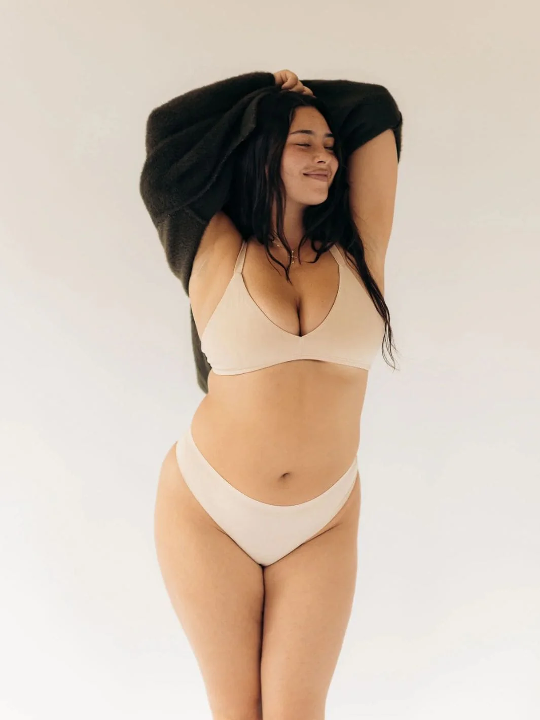 Seamless High Rise Thong - Beige - Image 11