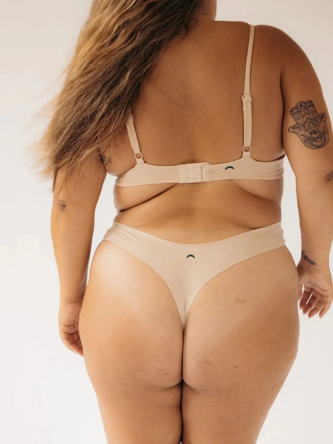 Seamless High Rise Thong - Beige - Image 3