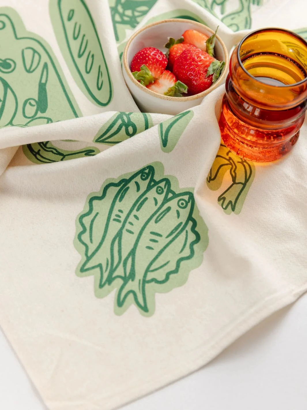 Seven Fishes Tea Towel - Evergreen - Image 3