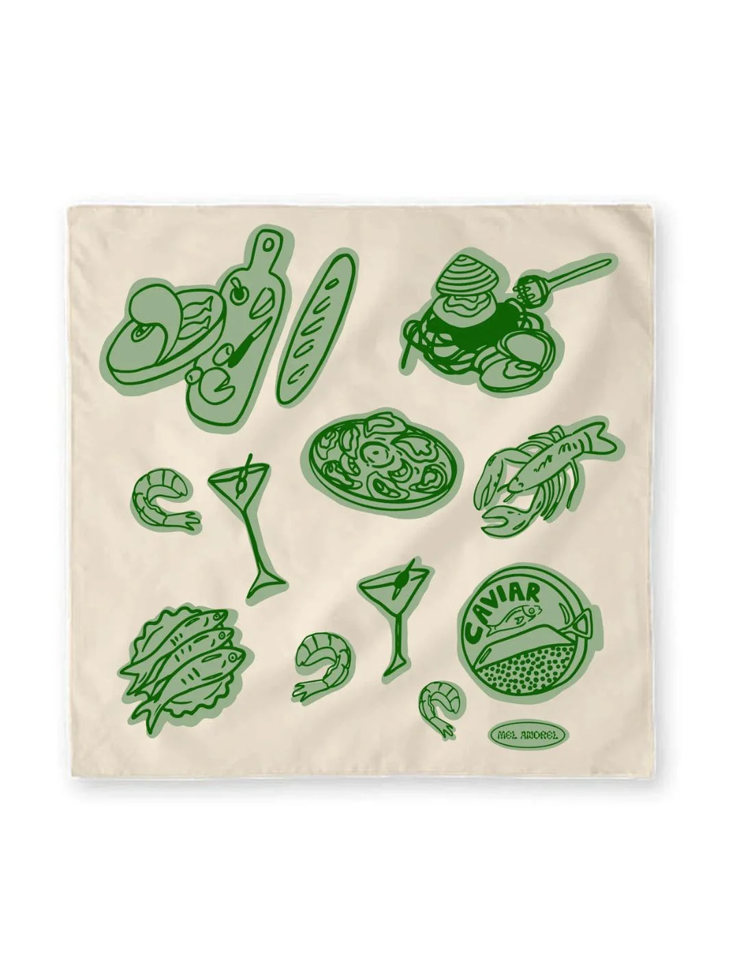 Seven Fishes Tea Towel - Evergreen - Image 5