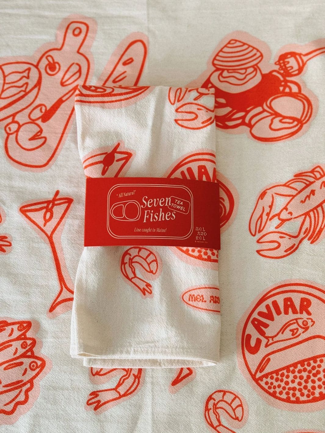Seven Fishes Tea Towel - Gumdrop - Image 2