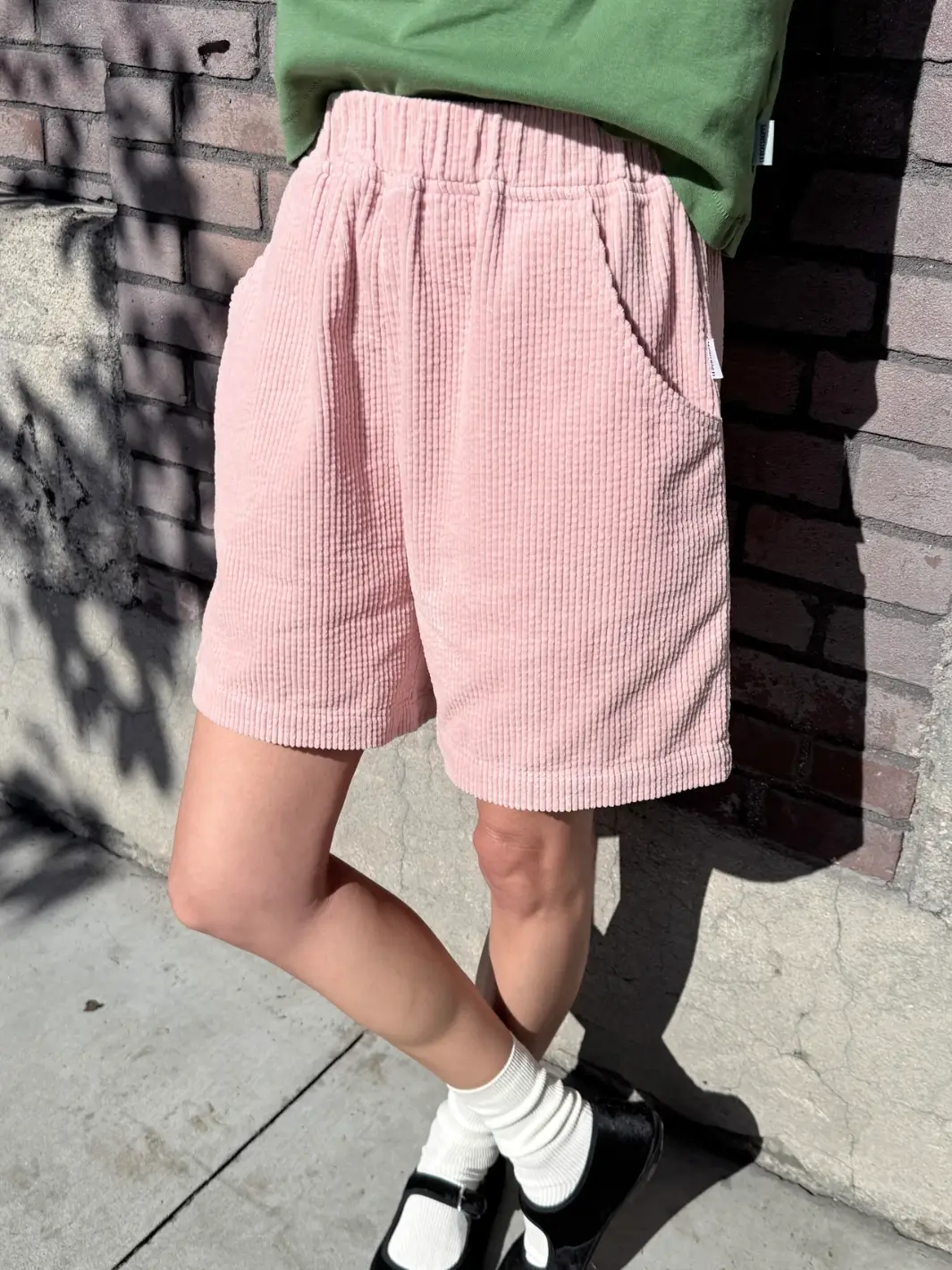 Soft Corduroy City Shorts - Baby Pink - Image 2