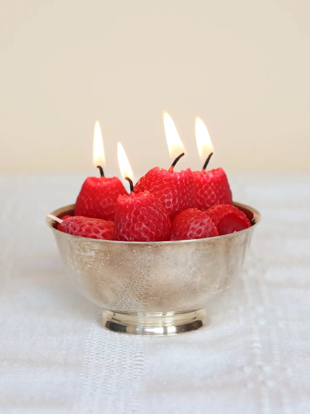 Strawberry Beeswax Birthday Candles - Image 2
