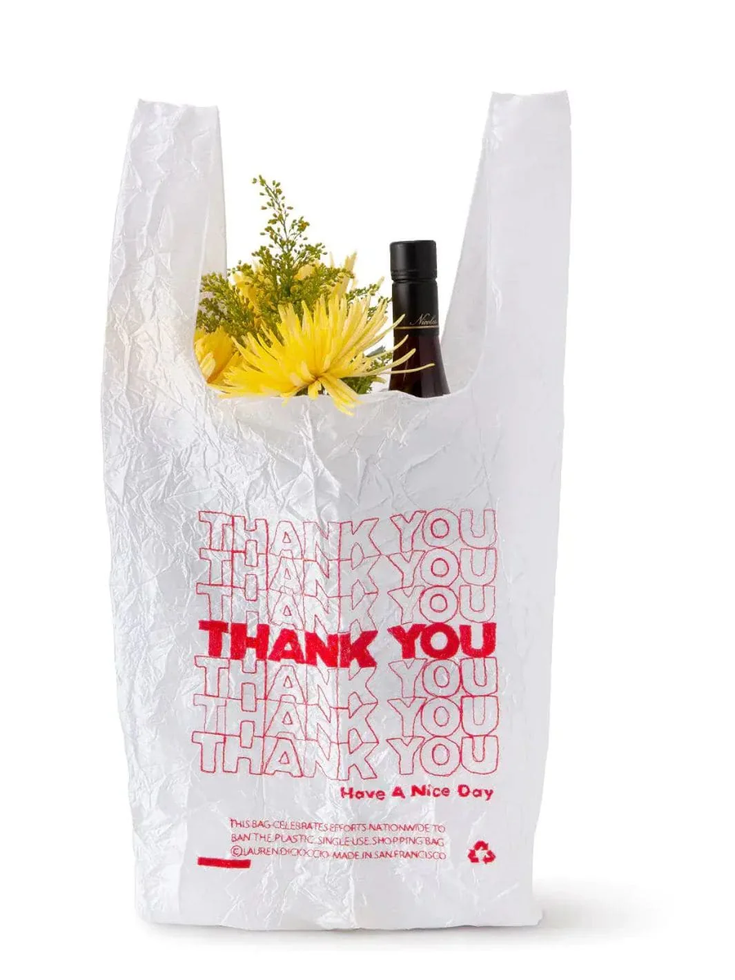 Thank You Tote - Red TYTY On White by Lauren DiCioccio - Image 3