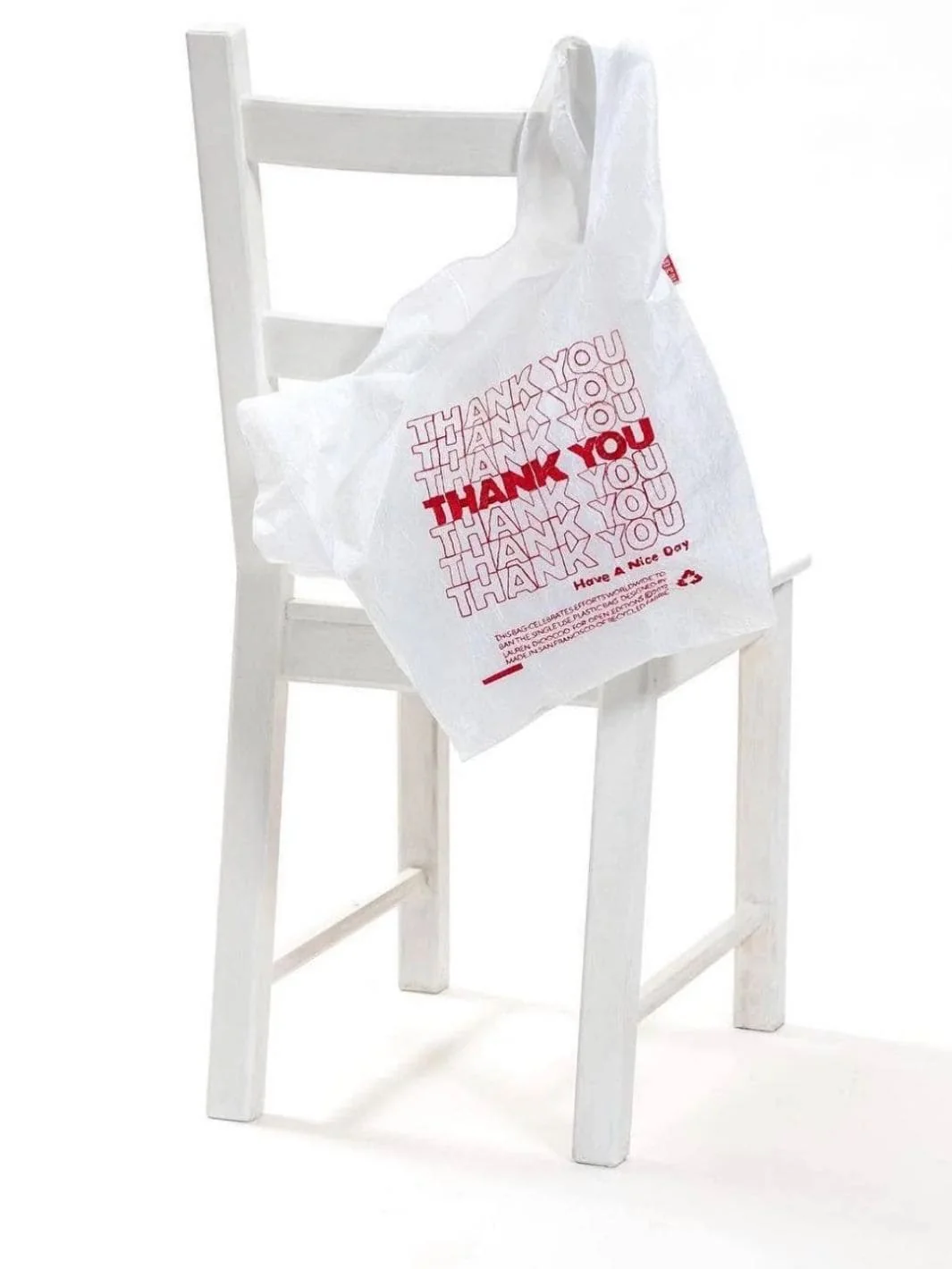 Thank You Tote - Red TYTY On White by Lauren DiCioccio - Image 4