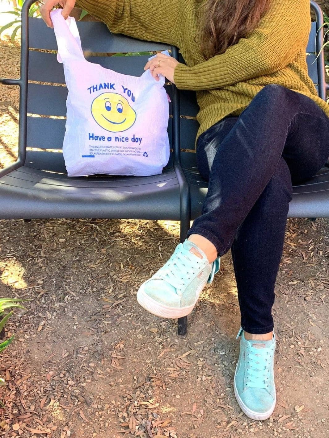 Thank You Tote - Smile On White by Lauren DiCioccio - Image 3