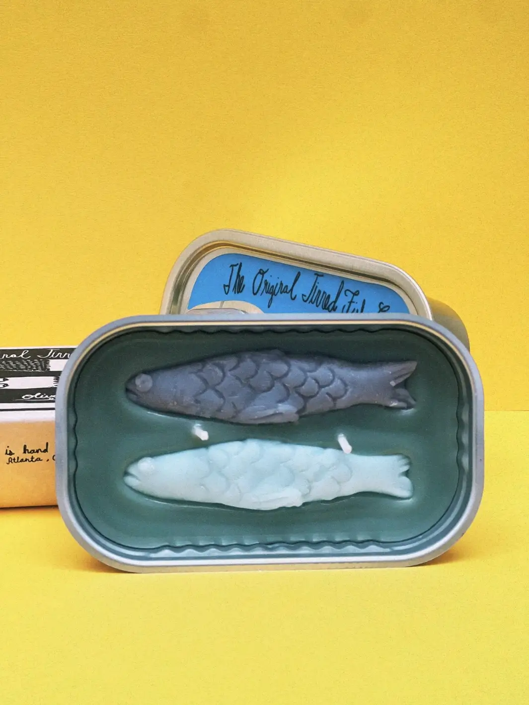 Tinned Fish Candle - Olive Oil and Sea Salt (Ocean Breeze Scented) - Image 3