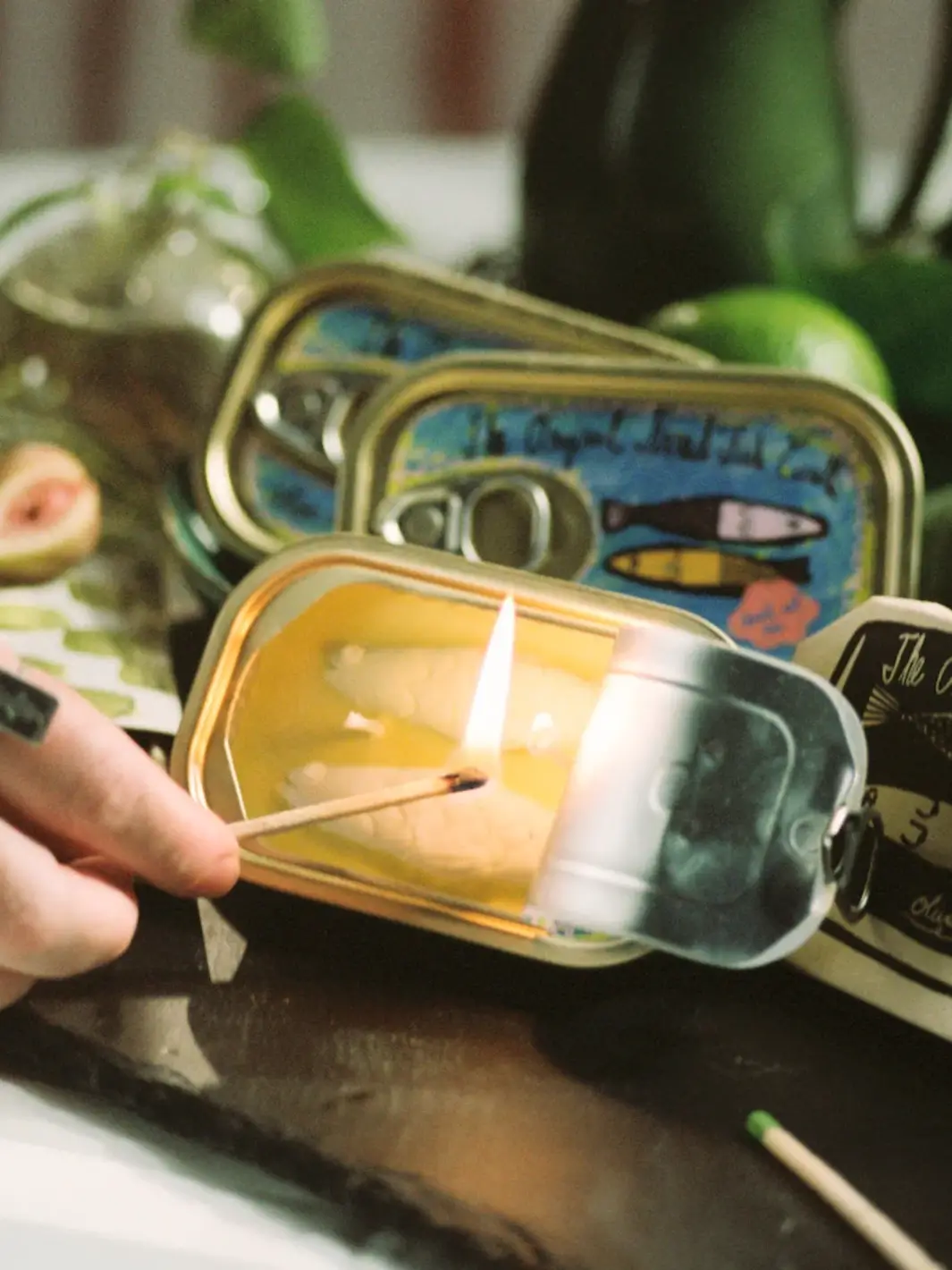Tinned Fish Candle - Olive Oil and Sea Salt (Ocean Breeze Scented) - Image 5