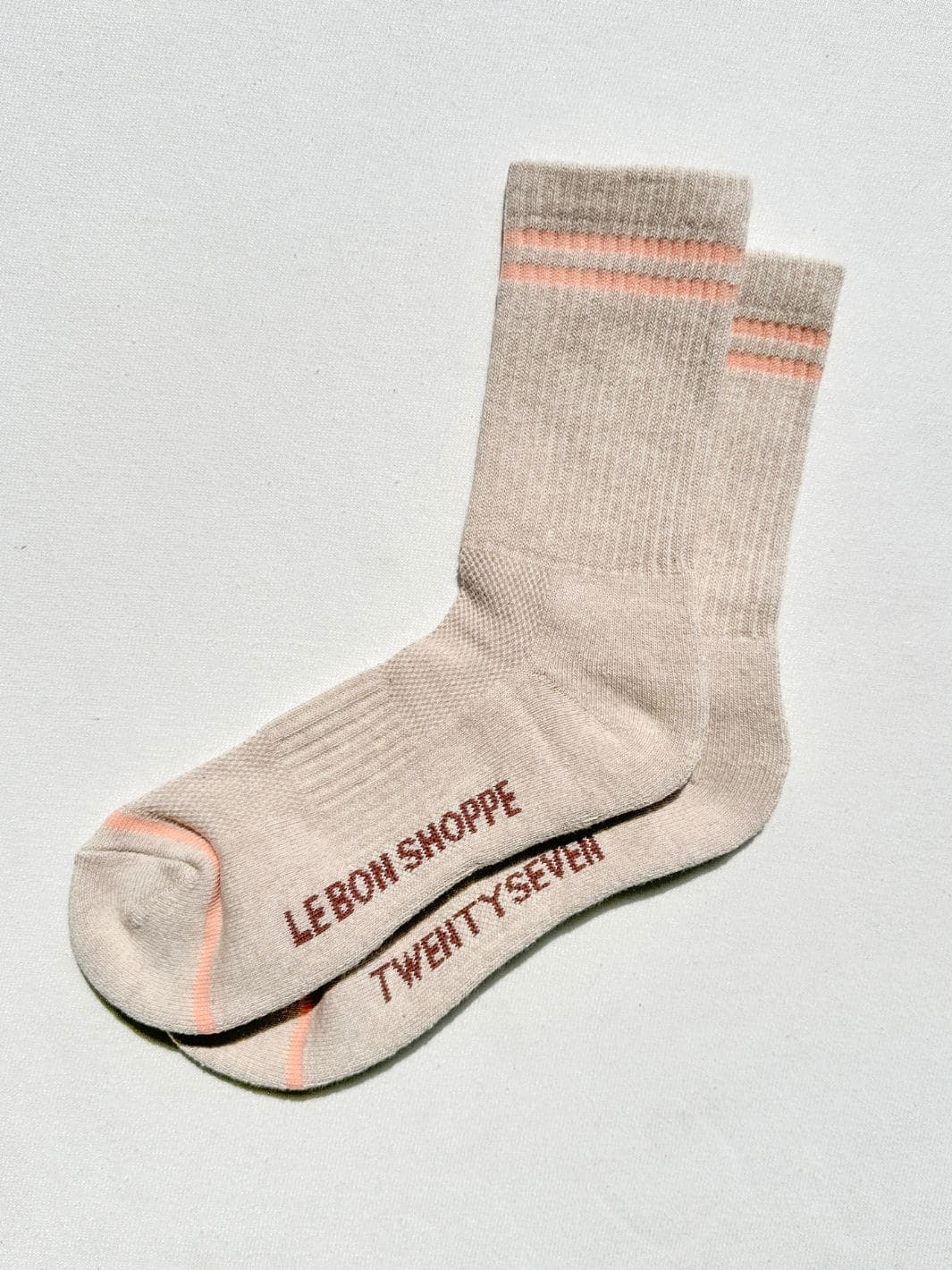 Le Bon Shoppe x Twentyseven Boyfriend Sock - Oatmeal / Rose - Image 2