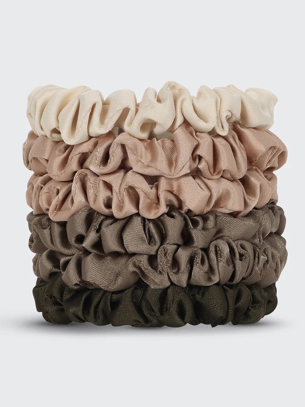 Ultra Petite Satin Scrunchies 6pc - Eucalyptus - Image 3