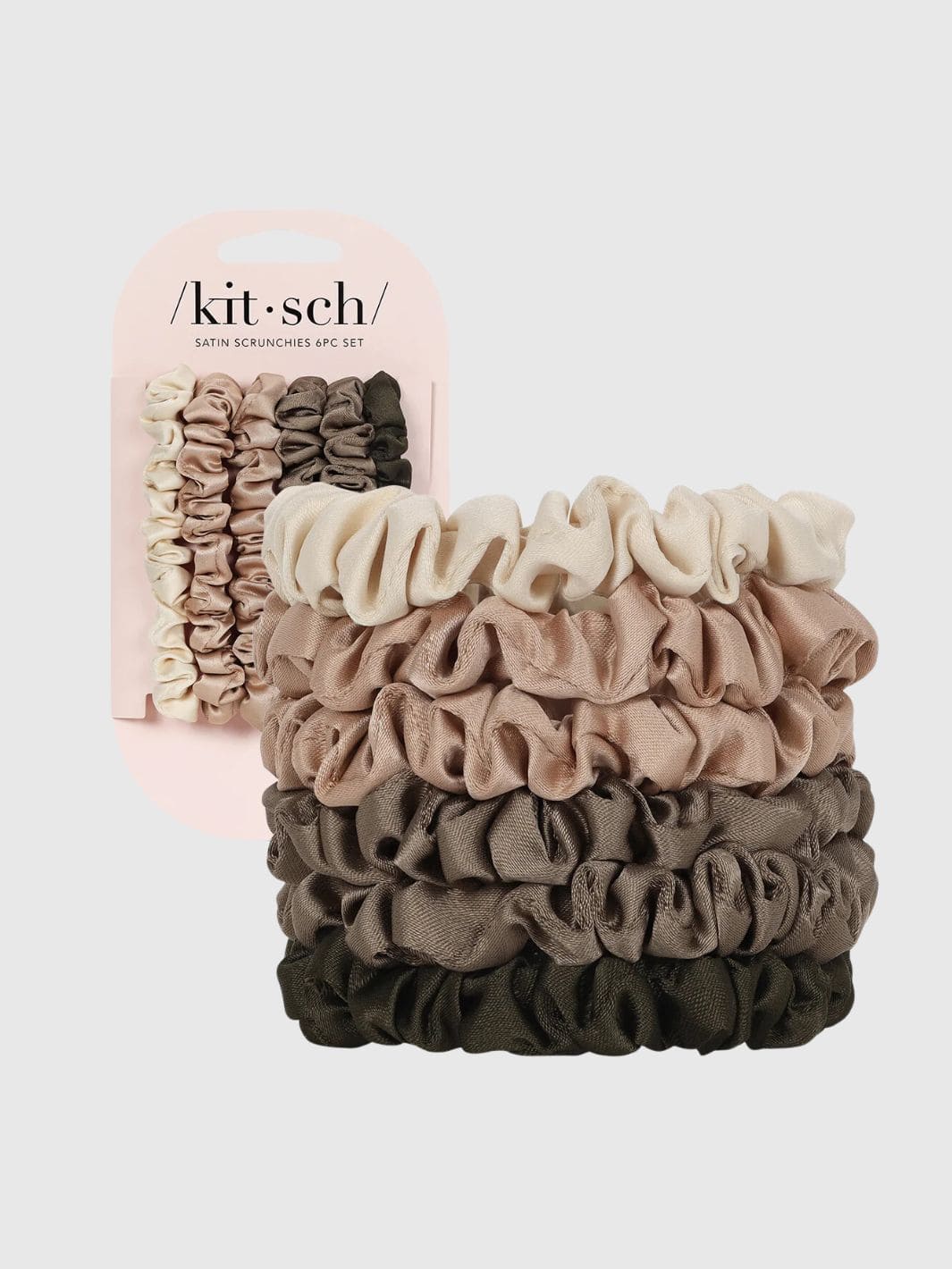 Ultra Petite Satin Scrunchies 6pc - Eucalyptus - Image 4