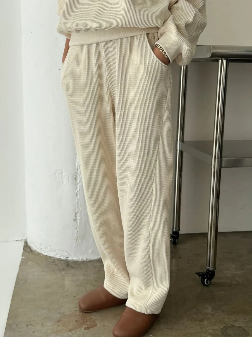 Waffle Lo Pants - Naturel - Image 2