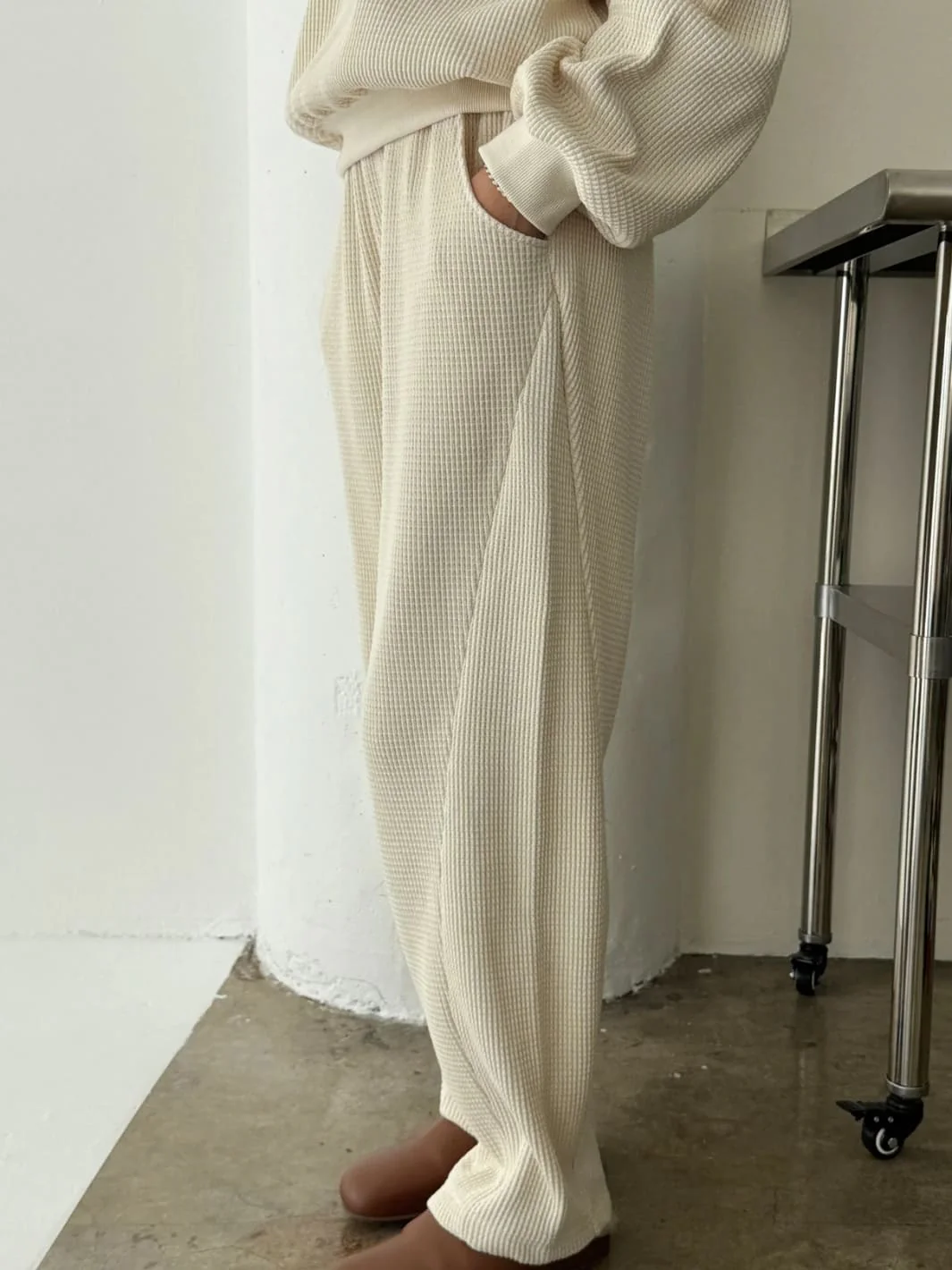 Waffle Lo Pants - Naturel - Image 3
