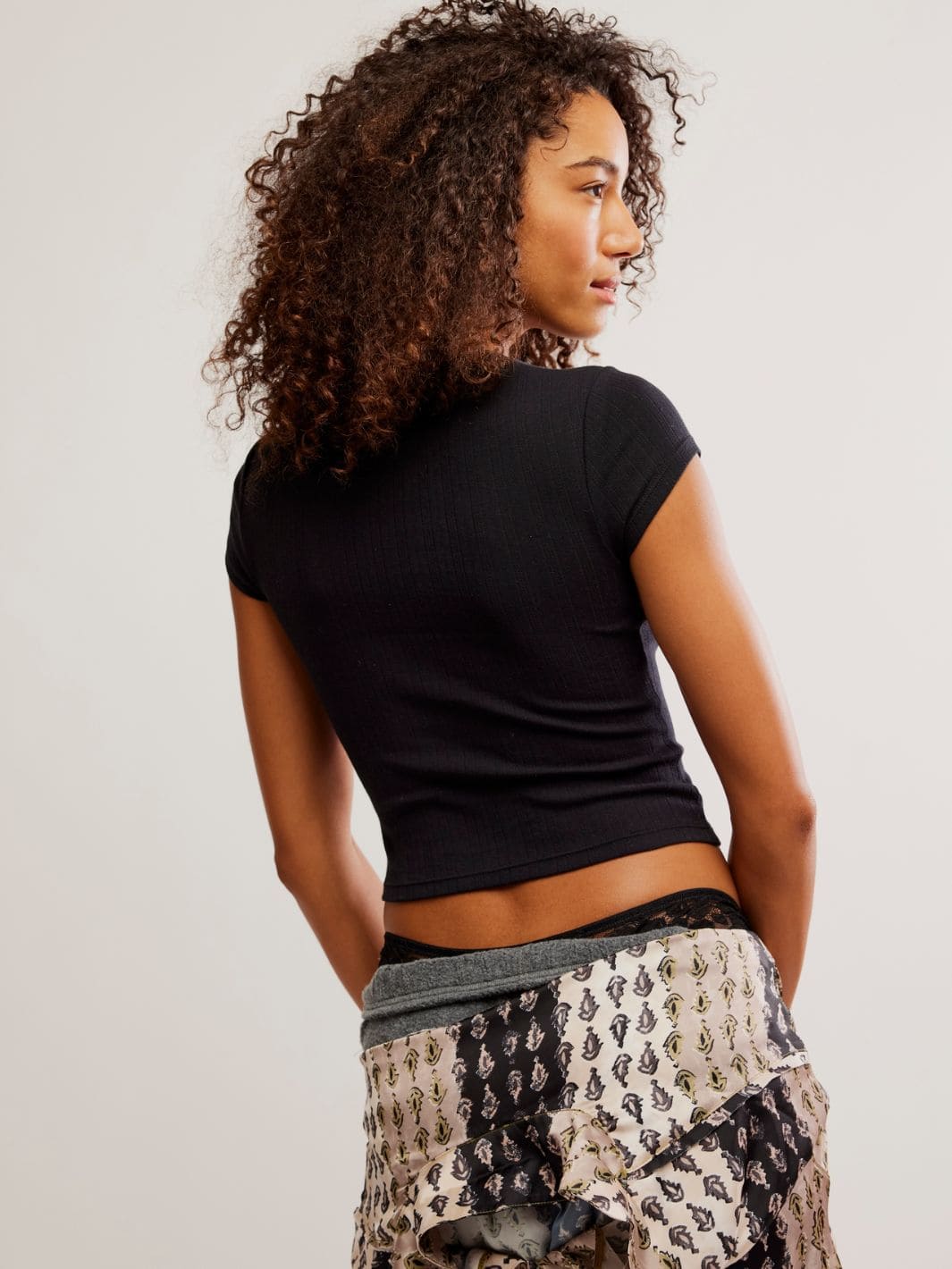 Wait A Minute Baby Tee - Anthracite - Image 3