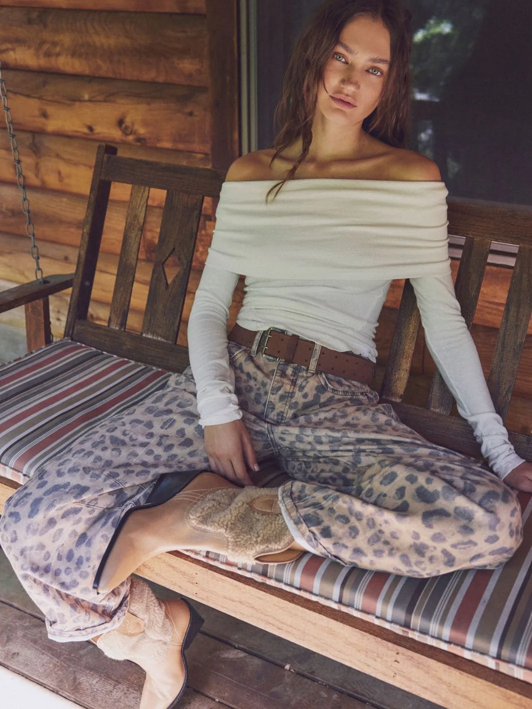 Good Luck Printed Barrel Jeans - Brown Sugar Combo - Image 11