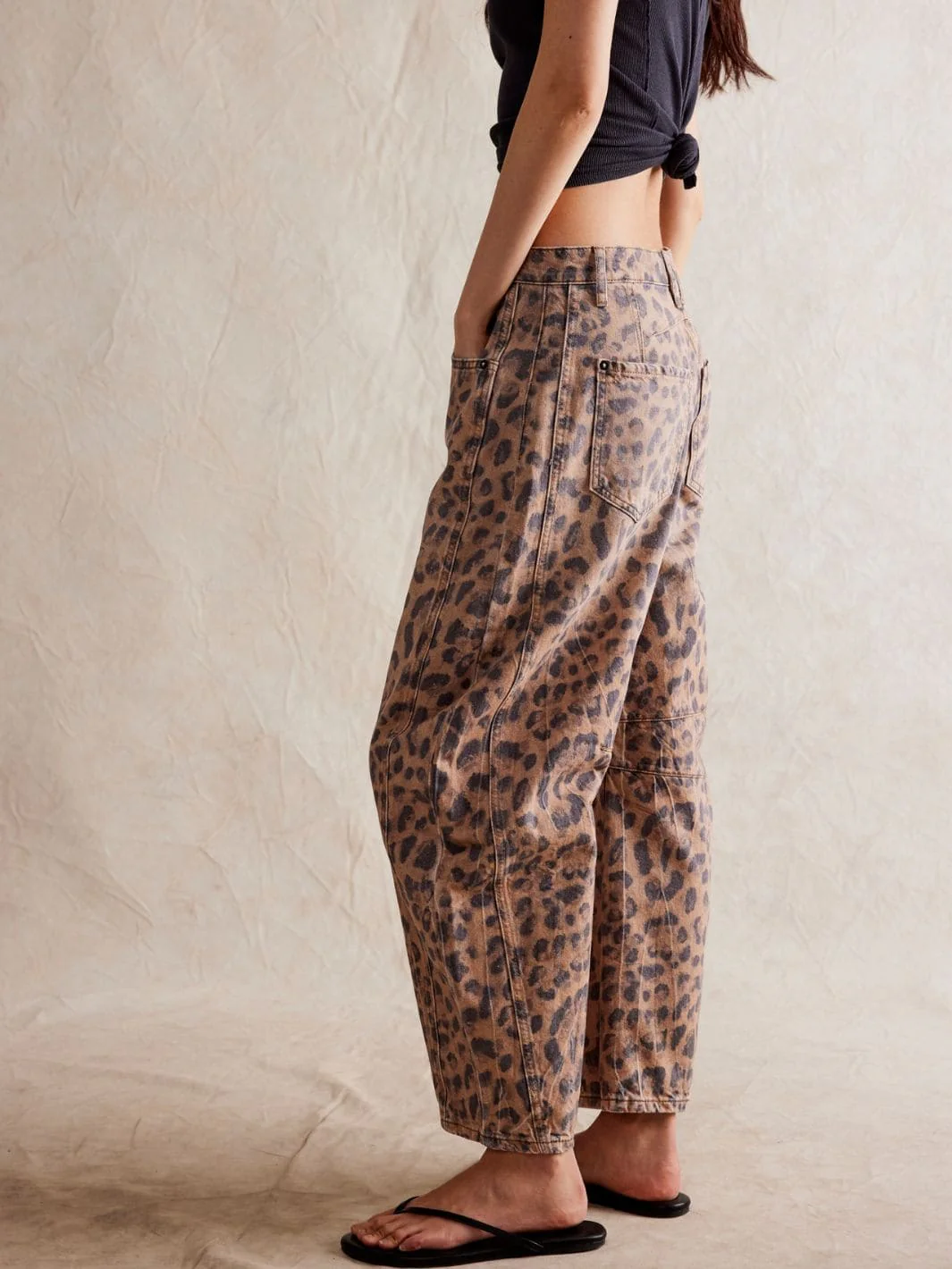 Good Luck Printed Barrel Jeans - Brown Sugar Combo - Image 2