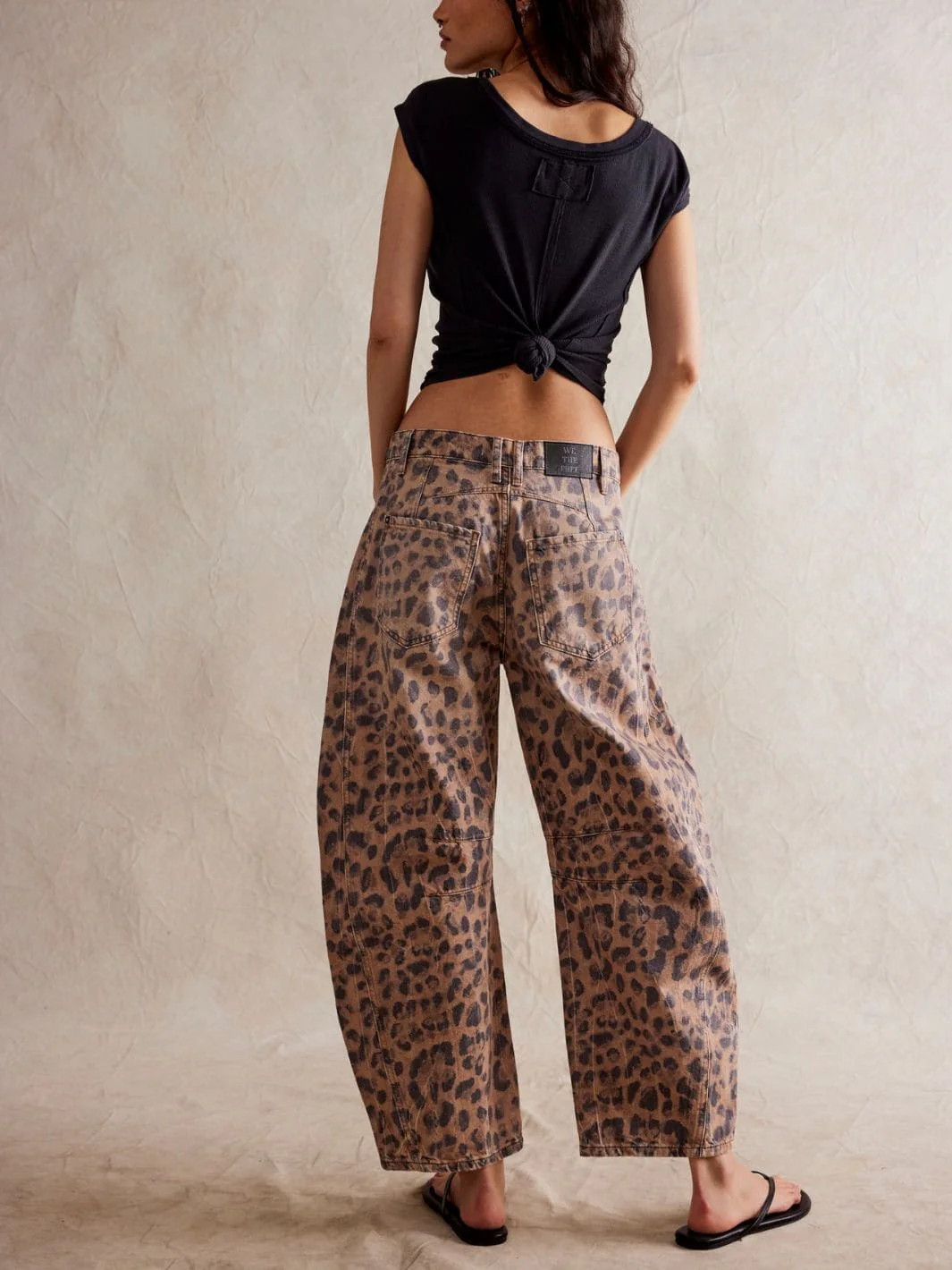 Good Luck Printed Barrel Jeans - Brown Sugar Combo - Image 3