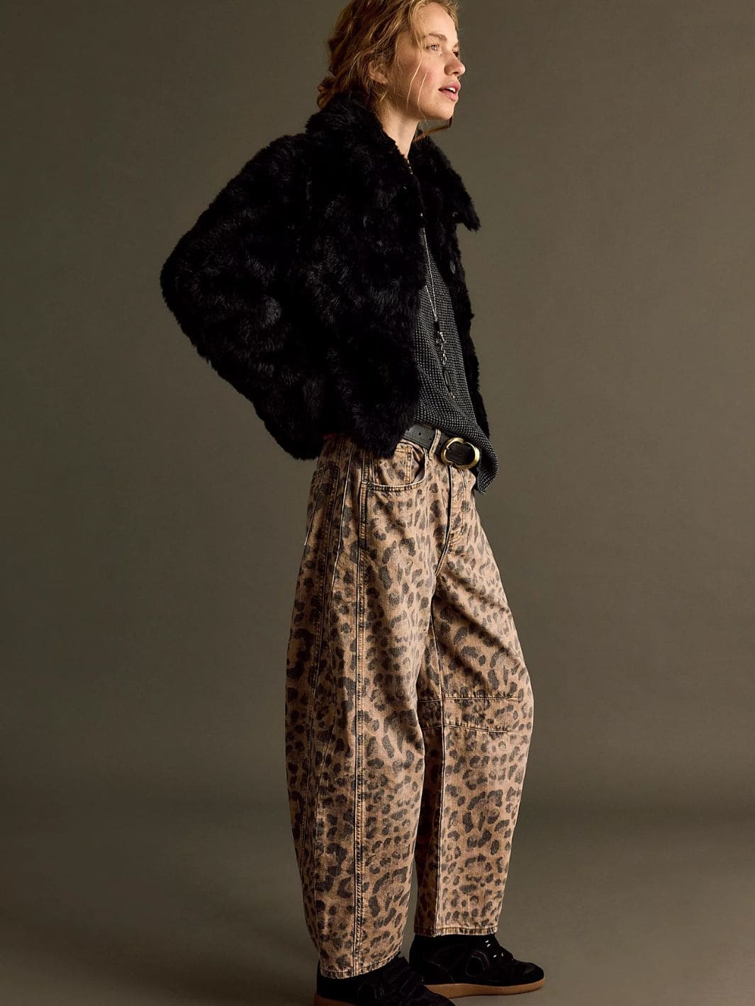 Good Luck Printed Barrel Jeans - Brown Sugar Combo - Image 8