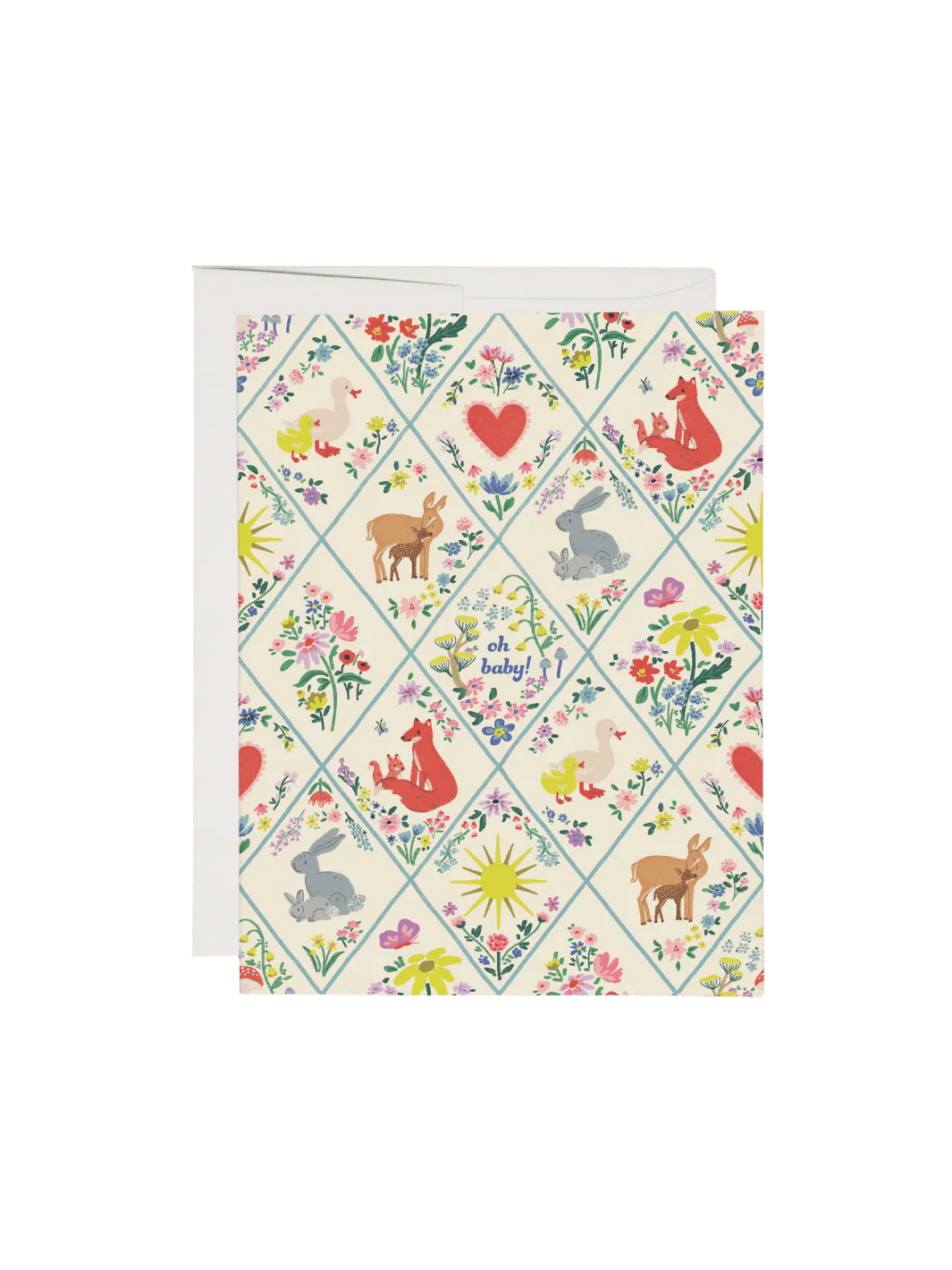 Woodland Critters Baby Greeting Card