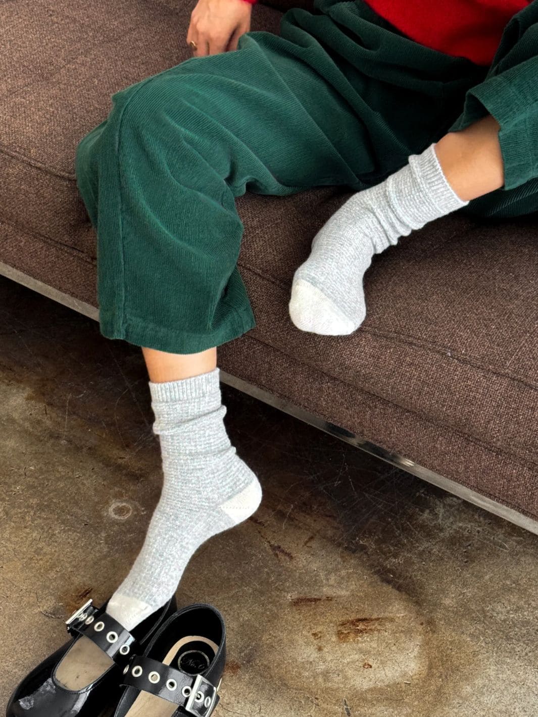 Wool Waffled Socks - Stone / Cream - Image 3